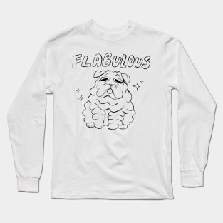 Black Line - Flabulous Shar Pei Long Sleeve T-Shirt